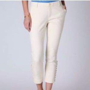 DAUGHTERS Ivory Admiral Button Trim Woven Pants